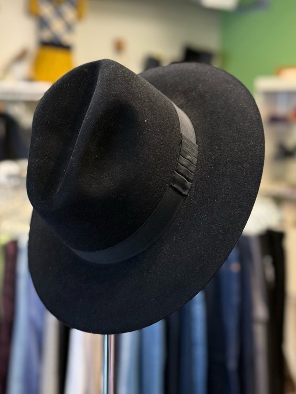 Stetson Key Club black felt Dexter hat size 7R